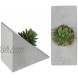 MyGift Triangular Concrete Bookends with Decorative Artificial Succulent Plant 1 Pair