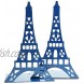 One Pair Creative Paris Eiffel Tower Book Organizer Metal Bookends for Kids School Library Desk Study Home Office Decoration Gift Blue