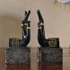 TimeStamp Decorative Bookends,Rustic Unique Hands Sculpture Book Ends Stoppers Holder Nonskid for Home Shelves,Polyresin,4.3 x 3.2 x 9.3 Inches,Set of 2