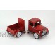Vintage Red Pickup Truck Weathered Finish Metal Bookends Front and Back