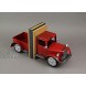 Vintage Red Pickup Truck Weathered Finish Metal Bookends Front and Back