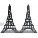 Winterworm Stylish Classical Hollow Out Modern France Paris Landmark Eiffel Tower Metal Decorative Bookend Book End Book Organizer for Library School Office Home Desk Study Gift Black