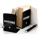 ZWCIBN Book Ends Decorative Modern Metal Funny Unique Black DVD Bookends for Shelves Katana Book Stopper Holder for Office Home  Desk Gifts Book Stands for Men and Book Lovers